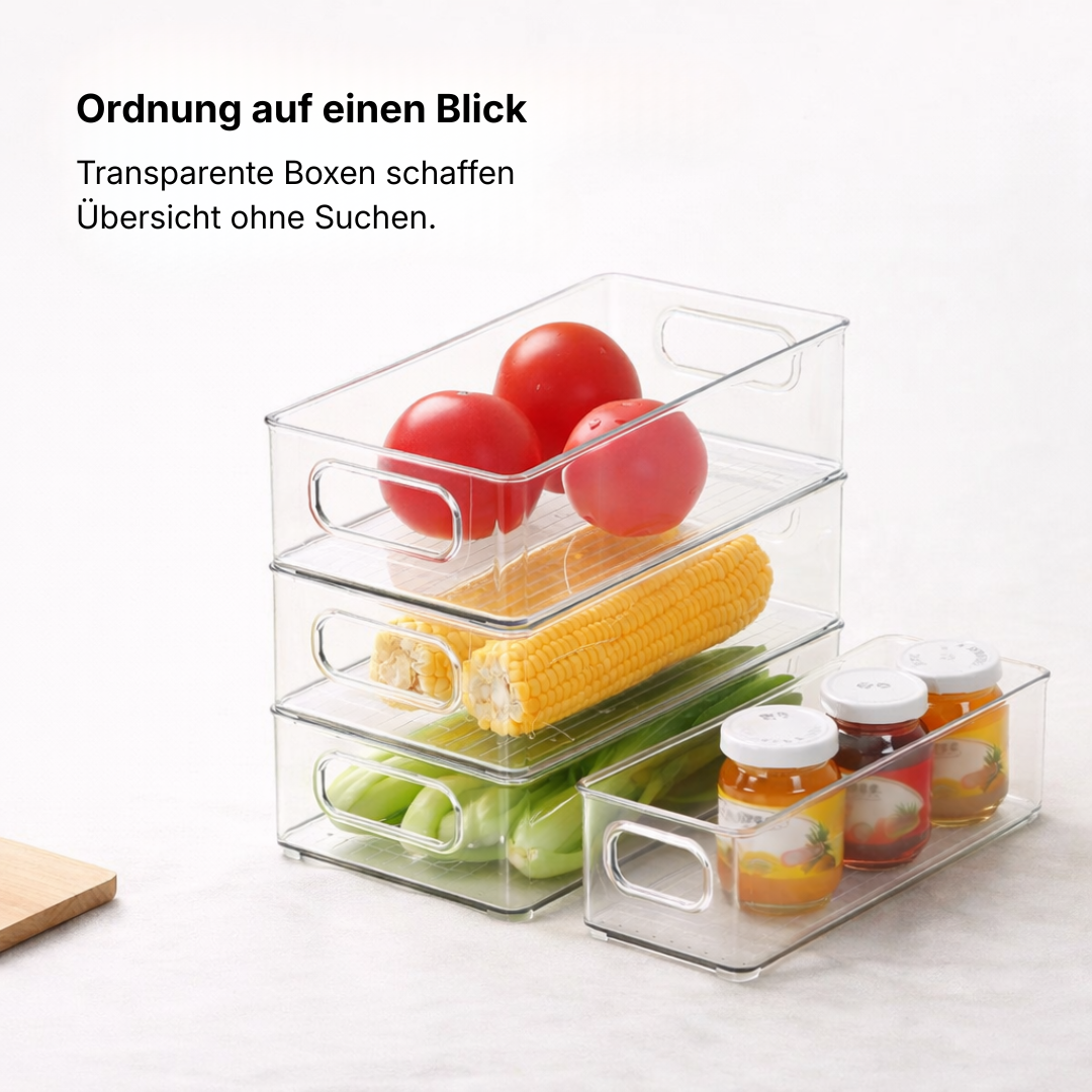 Transparente Aufbewahrungsbox CLEARIA für Küche und Kühlschrank Ordnungssystem